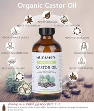 Load image into Gallery viewer, MUZAMOX Castor Oil Organic Cold Pressed Unrefined in Glass Bottle (8fl.oz/237ml), Castor Oil Pack Wrap Organic Cotton for Liver Detox and Organic Flannel Cloth for Castor Oil Packs